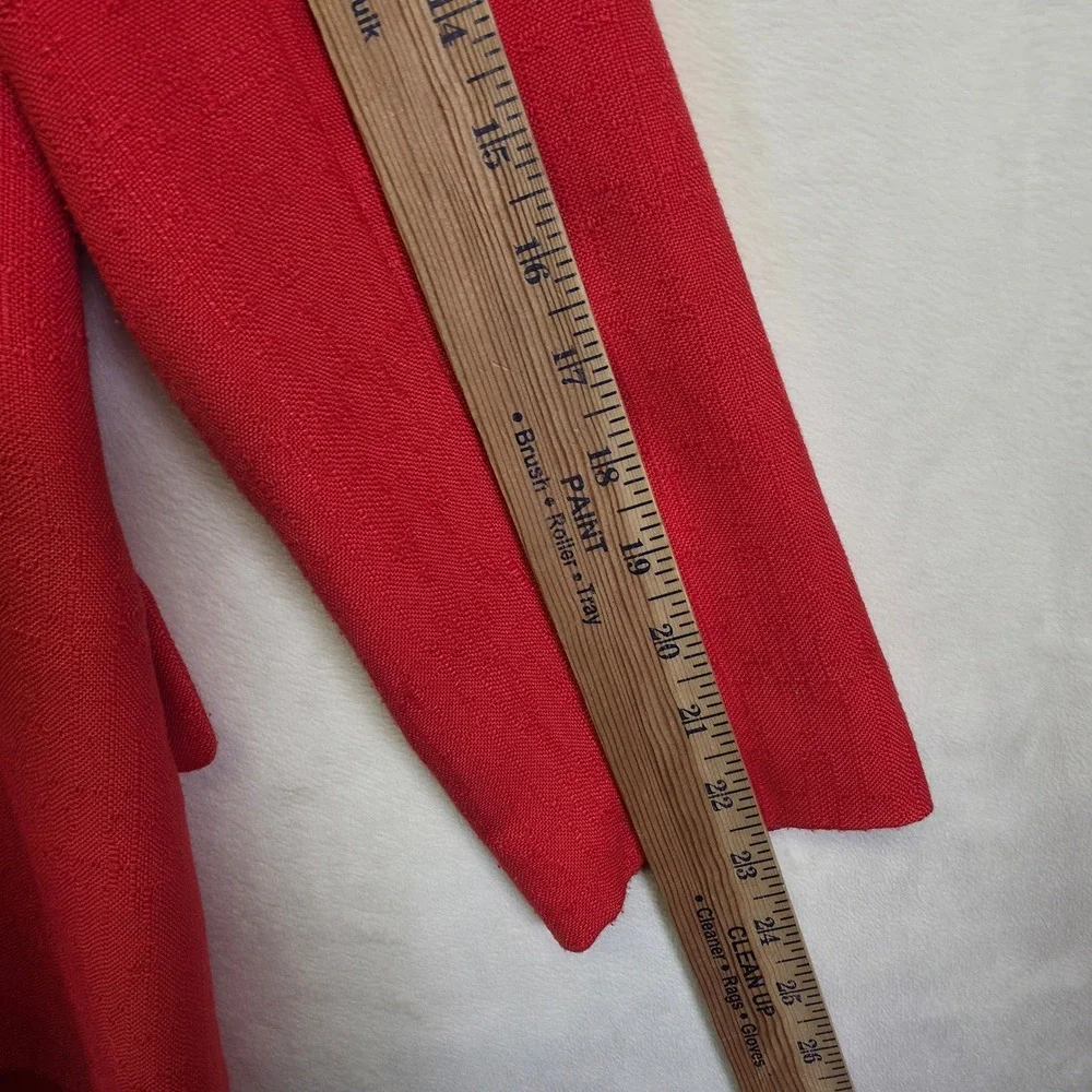 Atrium Skirt Suit Set‎ Women 8P Red Double Breasted Blazer Tweed Classic Office
